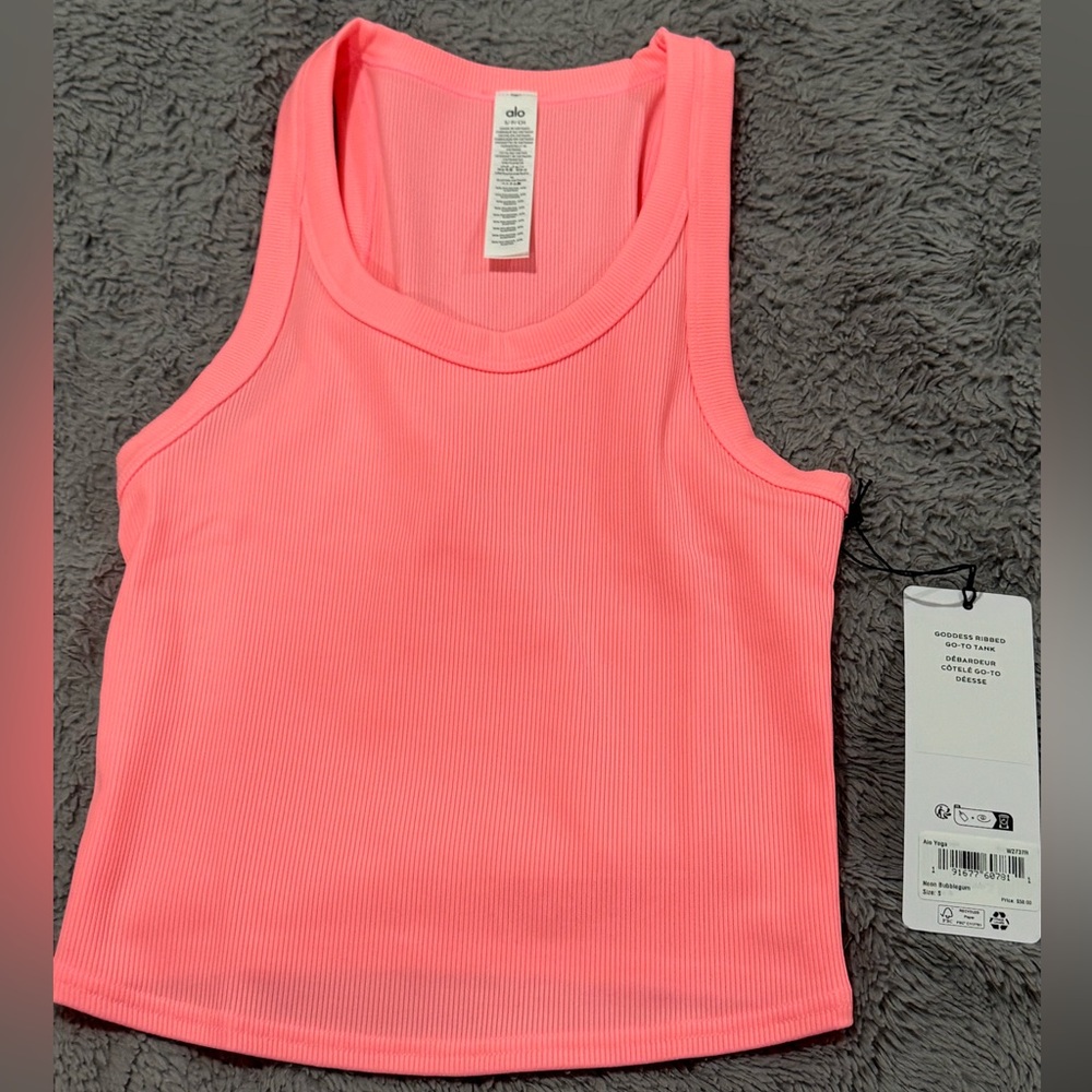ALO Yoga neon bubblegum Pink Tank Top